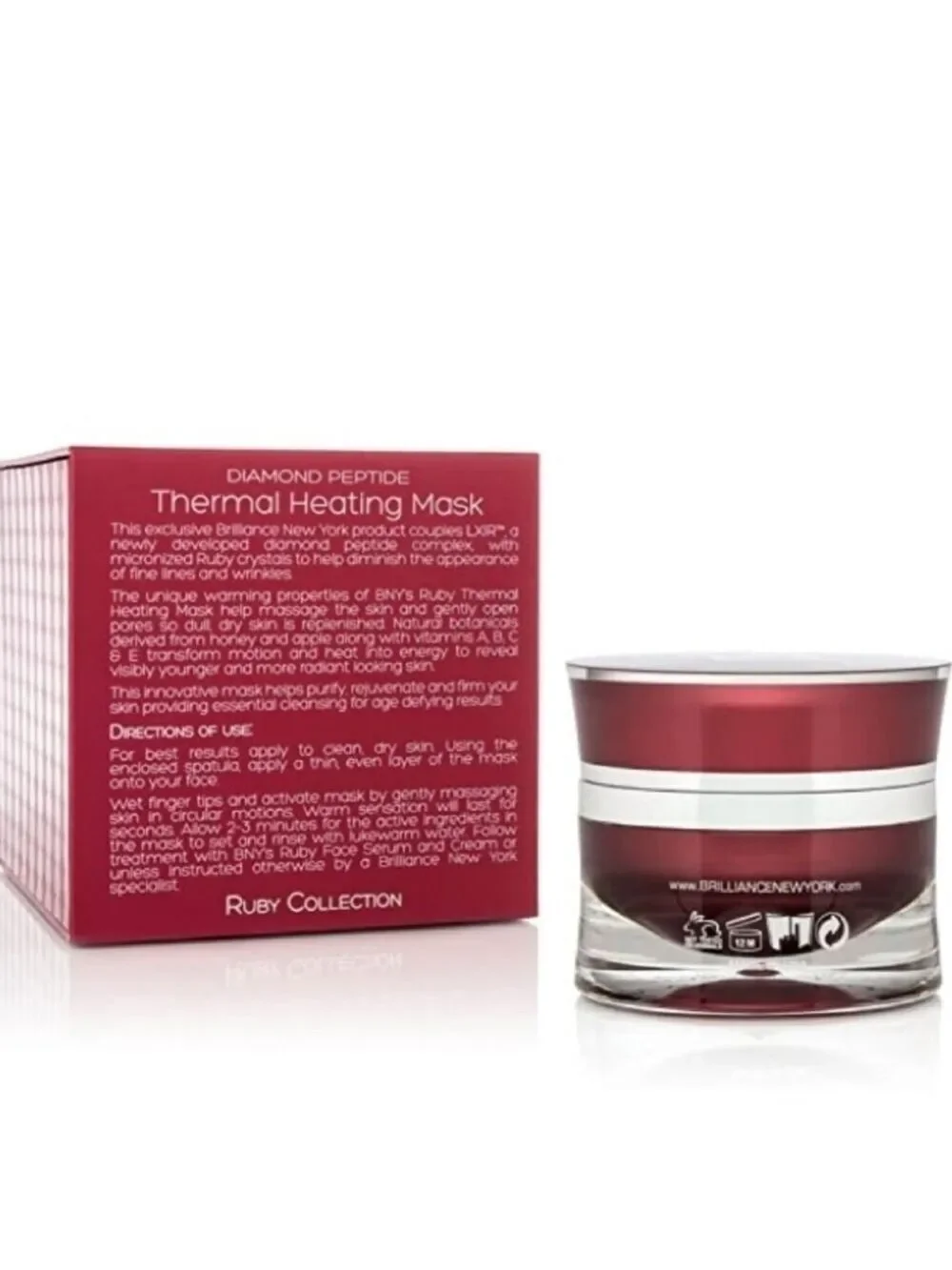 Brilliance New York Ruby Collection Thermal Facial Heating Mask Massages Skin